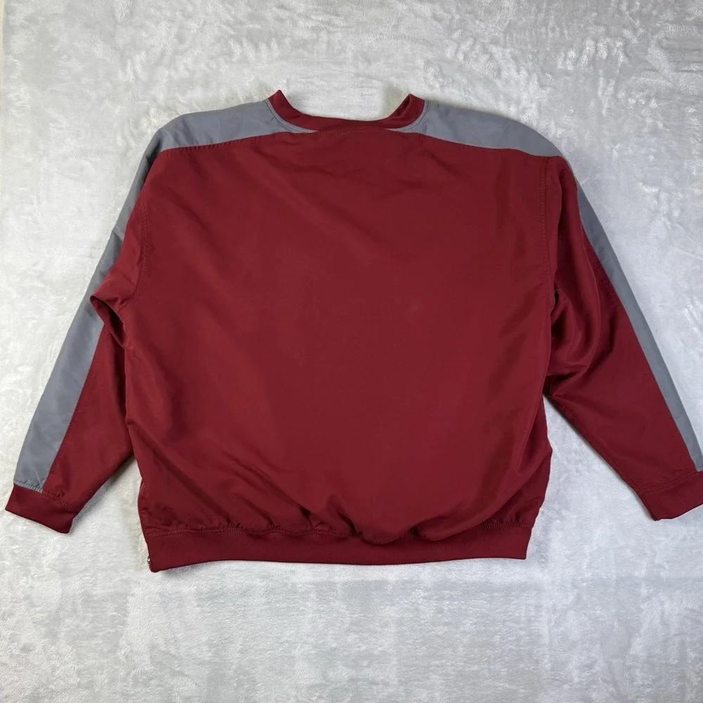 WSU‎ Cougars Windbreaker Sweatshirt V Neck Mens XL Red Embroidered Collegiate